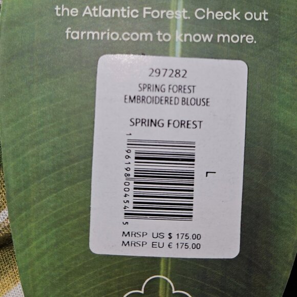 Rare  Farm Rio One-Shoulder Spring Forest Embroidered Toucan Linen Sz L - Picture 9 of 12